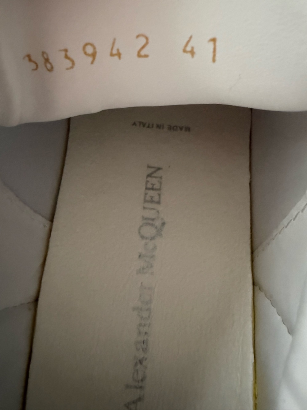 Alexander McQueen White Platform Sneakers with Gold Heel - Picture 5 of 7